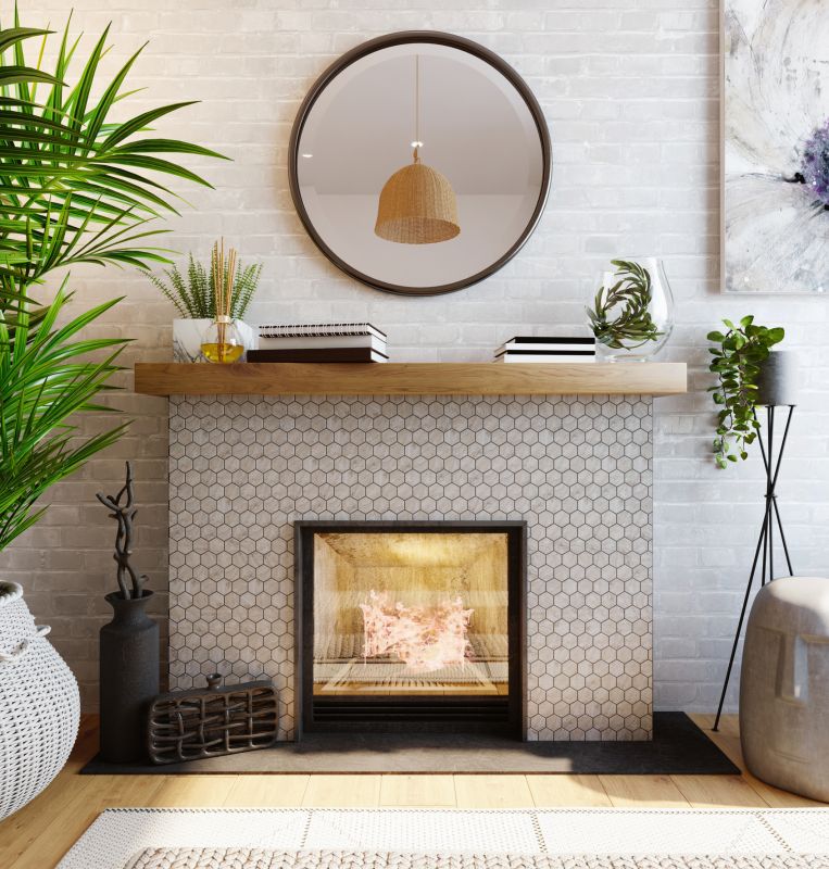 Fireplace surround tile